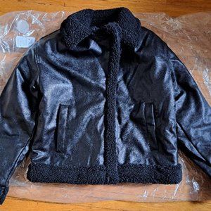 Women's XS Sherpa Moto Jacket - Black